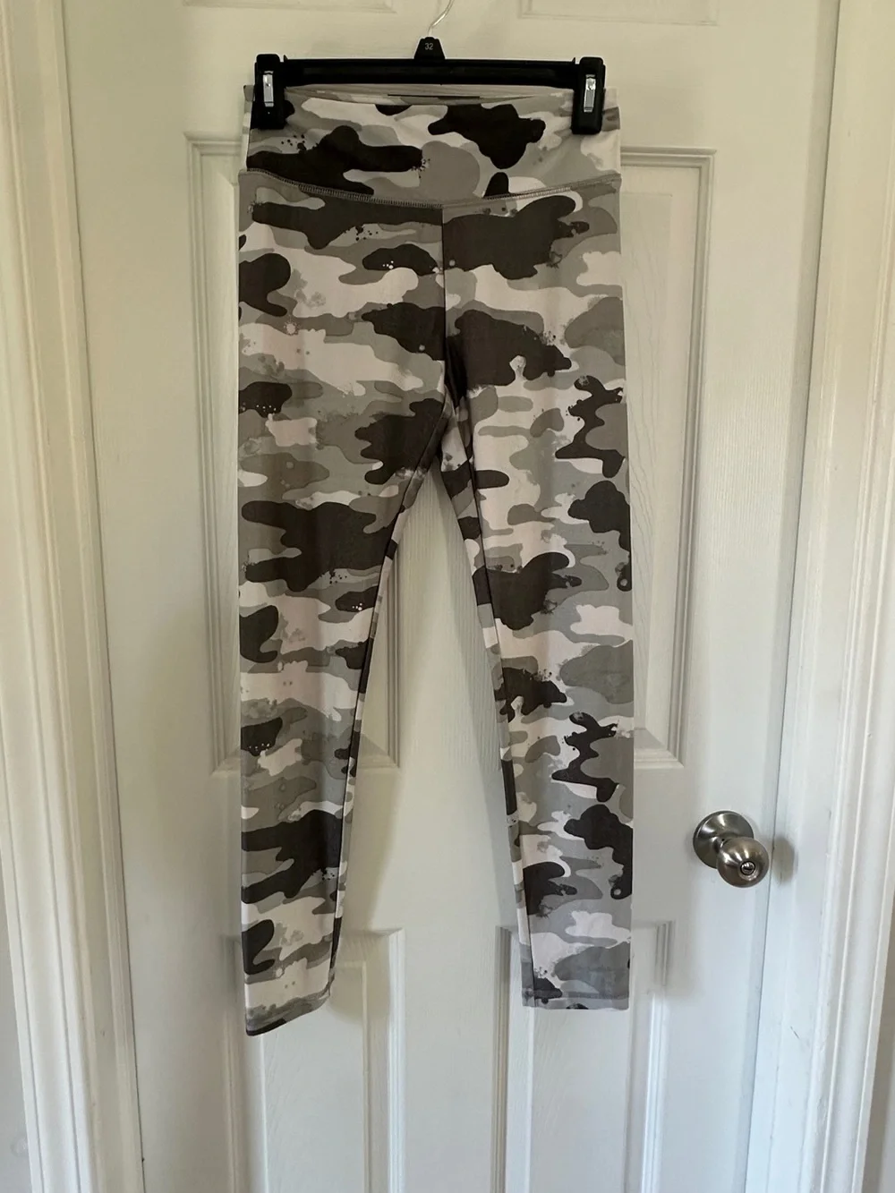 Justice Gray & Cream Camo Leggings
